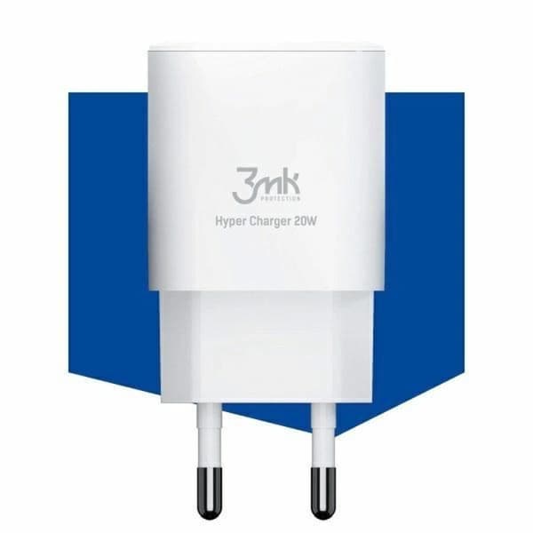 3mk HyperCharger Väggladdare 1xUSB-C , 1xUSB-A - Vit