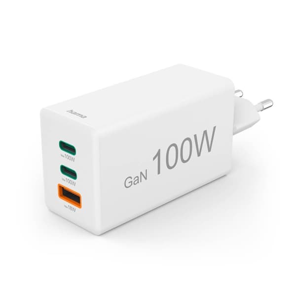 Hama Charger 2x USB-C 1x USB-A GaN 100W White Hvit