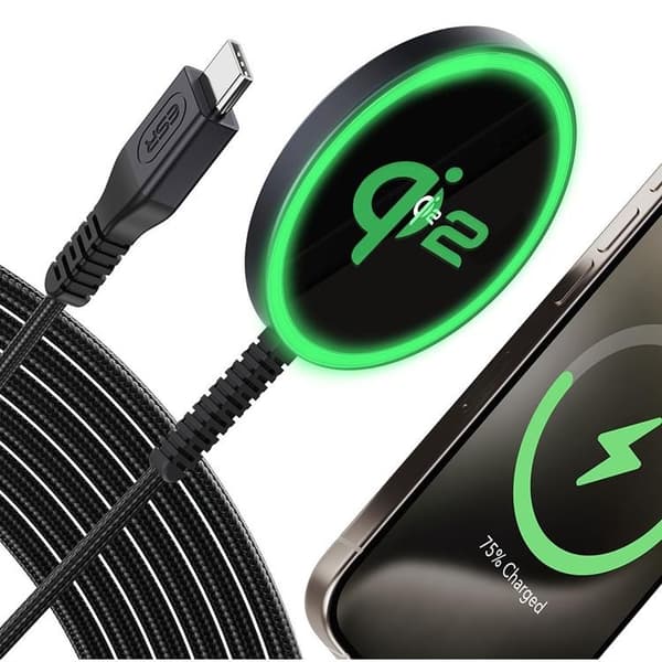 ESR Qi2 Magsafe Trådlös Laddare 15W Halolock Mini Magnetic