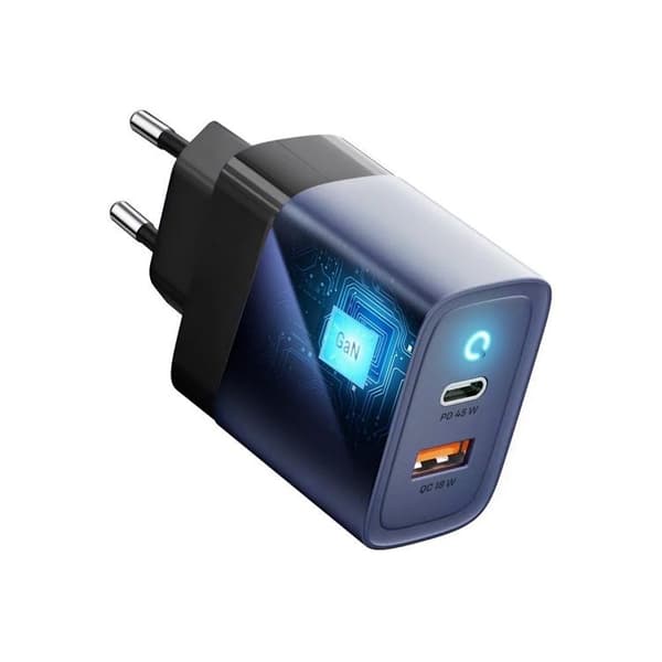 Forcell F-Energy Väggladdare GaN 45W 1xUSB-C 1xUSB-A 4A PD QC 4.0