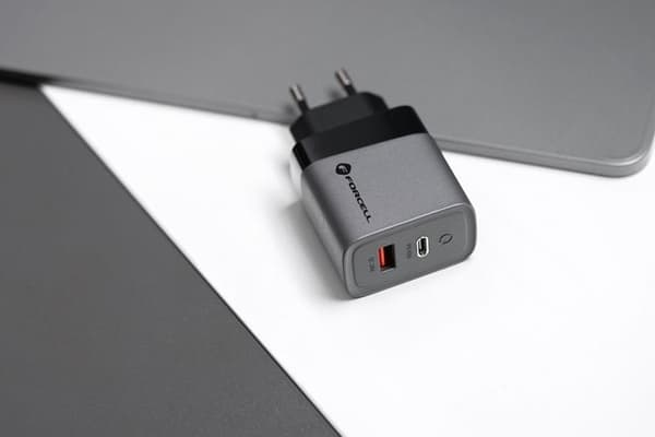 Forcell F-Energy Väggladdare GaN 45W 1xUSB-C 1xUSB-A 4A PD QC 4.0