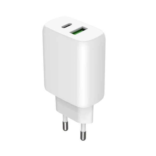 Gear Lader 220V 1xUSB-C + 1xUSB-A PD/PPS 30W + 18W QC Hvit