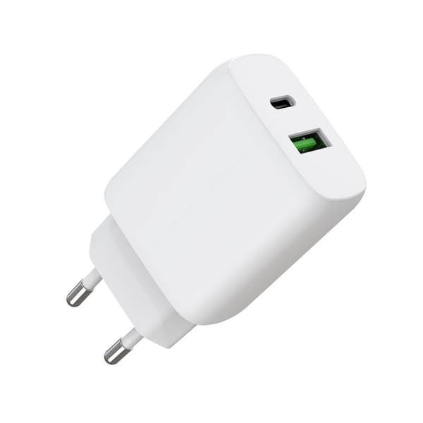 Gear Lader 220V 1xUSB-C + 1xUSB-A PD/PPS 30W + 18W QC Hvit