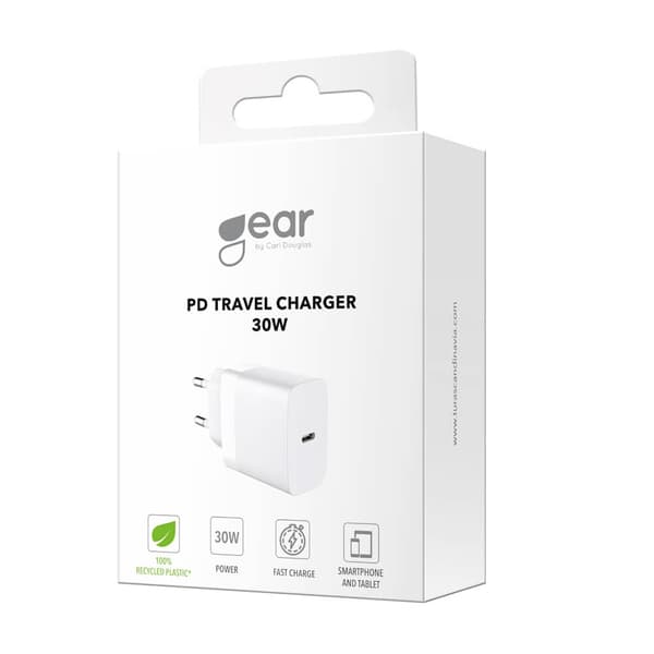 Gear Oplader 220V 1xUSB-C PD/PPS 30W Hvid