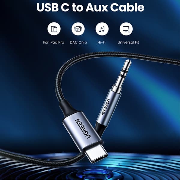 Ugreen Kabel USB-C til 3.5mm AUX 1m