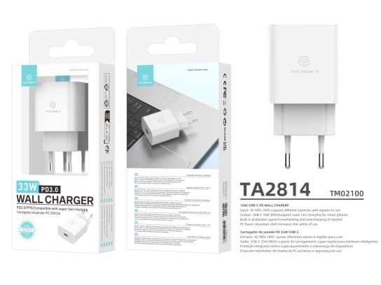 Techancy 33W USB-C Laddare - Snabbladdning i Elegant Vit Design