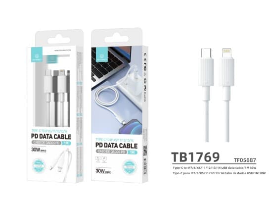 1M USB-C till Lightning Kabel - Snabbladdning 30W