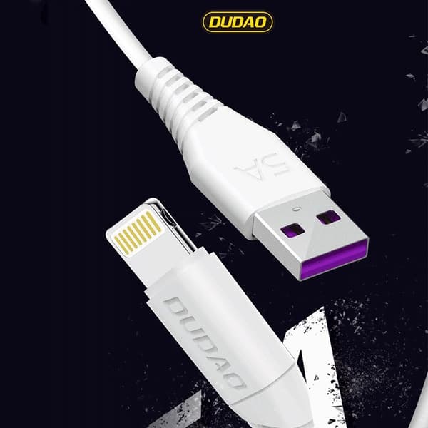 Dudao L2L USB-A till Lightning-kabel 2m vit