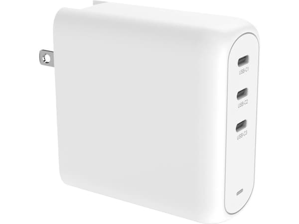 Creative - Strømadapter - 140 watt - Power Delivery 3.1, Ultra Fast Charge, Apple 2.4A, QC 4.0+ - 3 utgangskontakter (24 pin USB-C) - hvit