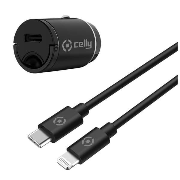 Celly Autolaturi Lightning-kaapelilla CCMINILIGHT 20W Valkoinen