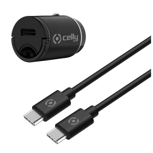 Celly Autolaturi USB-C-kaapelilla CCMINITYPEC 20W Musta
