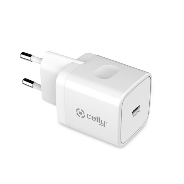 Celly Laturi USB-C 20W Valkoinen Valkoinen
