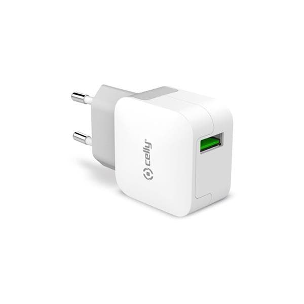 Celly Laturi TCUSBTURBO USB-A 12W Valkoinen Valkoinen