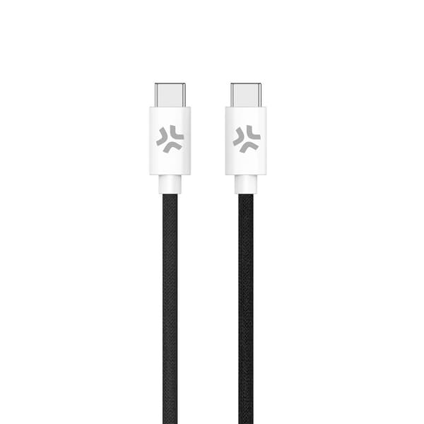 Celly Kaapeli Cotton Braided USB-C/USB-C 1.5m Musta