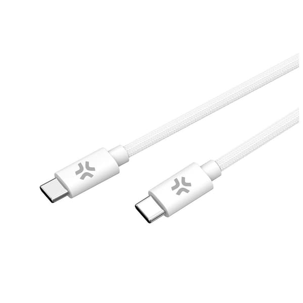 Celly Kaapeli Cotton Braided USB-C/USB-C 1.5m Valkoinen