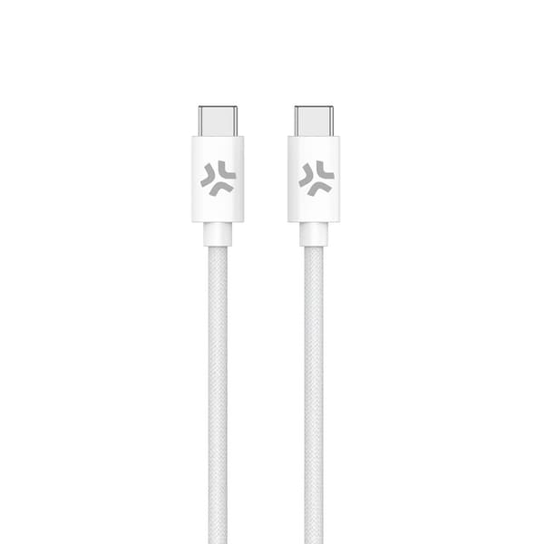 Celly Kaapeli Cotton Braided USB-C/USB-C 1.5m Valkoinen