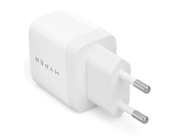 HyperJuice - Strømadapter - 20 watt - PD - 2 utgangskontakter (USB, 24 pin USB-C) - hvit - Europa
