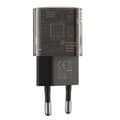 Miniatyrbillede 2 af 2: XO Clear väggladdare CE05 PD 30W QC 3.0 18W 1x USB 1x USB-C brun
