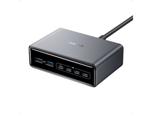 Anker Prime - Strömadapter - GaN - 200 Watt - 5 A - 6 utdatakontakter (4 x USB-C, 2 x USB)