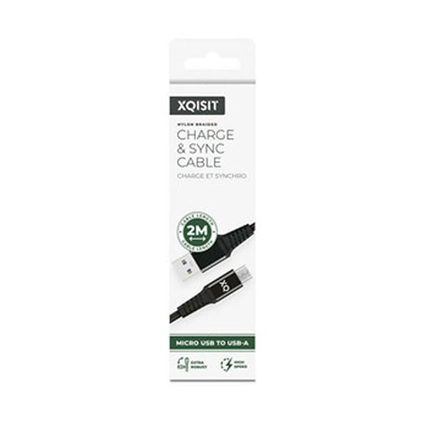 XQISIT Kaapeli Punottu USB-A/Micro-USB 2m Musta