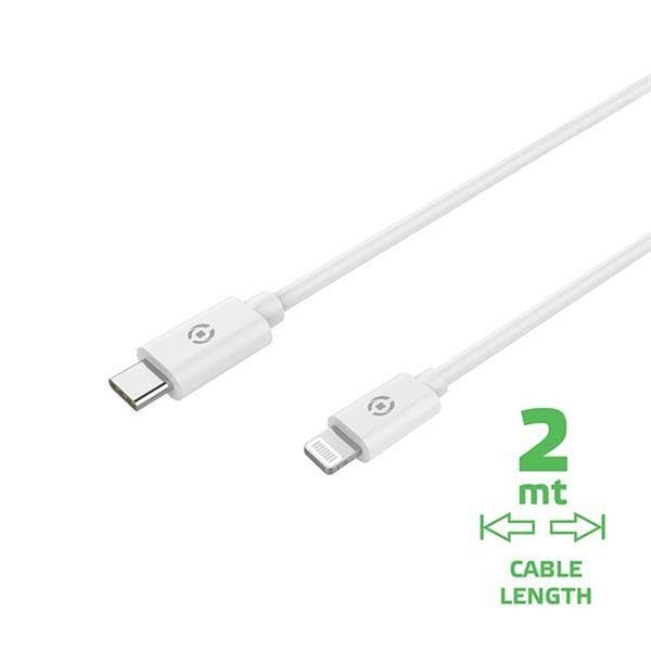 Celly Kaapeli USB-C/Lightning 2M Valkoinen