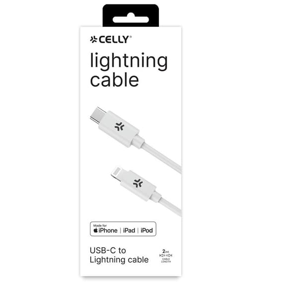 Celly Kaapeli USB-C/Lightning 2M Valkoinen