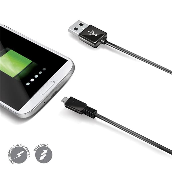 Celly Kaapeli USB-A/Micro-USB 1M Musta