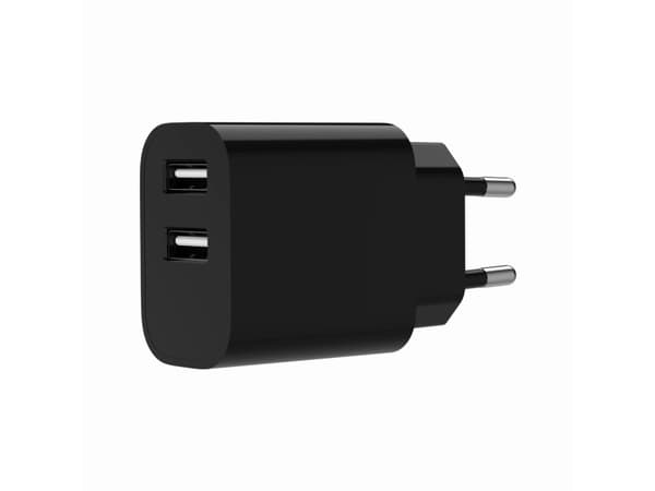 Gembird - Virtalähde - yleisvirtalähde - 12 Watt - 2,4 A - 2 lähtöliitäntää (USB) - musta