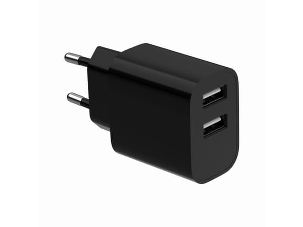 Gembird - Virtalähde - yleisvirtalähde - 12 Watt - 2,4 A - 2 lähtöliitäntää (USB) - musta