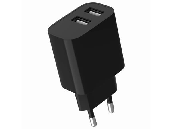Gembird - Virtalähde - yleisvirtalähde - 12 Watt - 2,4 A - 2 lähtöliitäntää (USB) - musta
