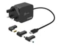 Miniatyrbilde 3 av 5: j5create JUP1565DCF3A-FN - Strømadapter - GaN, med 3 typer DC-kontakter - 67 watt - 3.3 A - PD 2.0, PD 3.0 (24 pin USB-C) - svart - Storbritannia