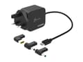 Miniatyrbilde 5 av 5: j5create JUP1565DCF3A-FN - Strømadapter - GaN, med 3 typer DC-kontakter - 67 watt - 3.3 A - PD 2.0, PD 3.0 (24 pin USB-C) - svart - Storbritannia