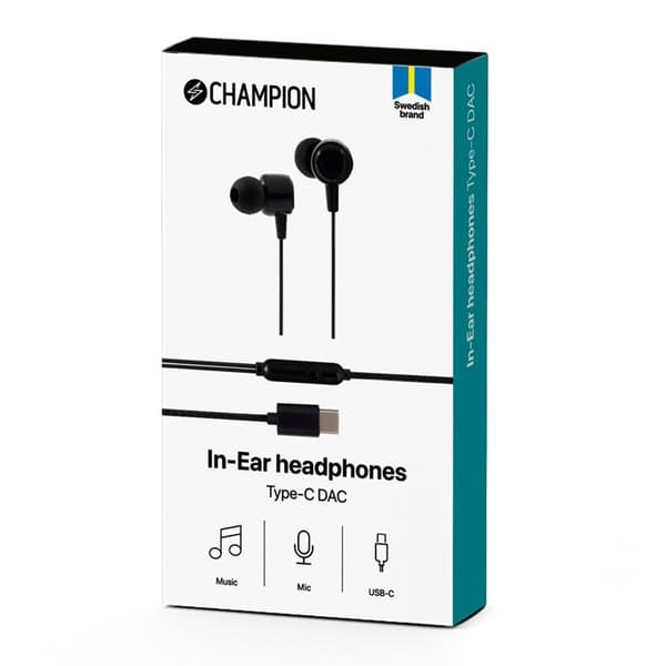 Champion In-Ear Hörlurar USB-C - Svart