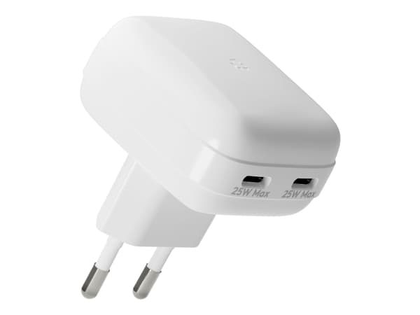 UUDELLEENLATAUS - EU LITTEÄ SEINÄLATAUS | LATURI - 2XUSB-C 25W - W Valkoinen