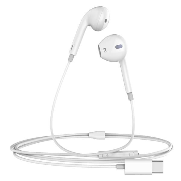 Snabbladdare Dual Port USB-C + USB-C till USB-C-kabel + Hörlur med USB-C-kontakt