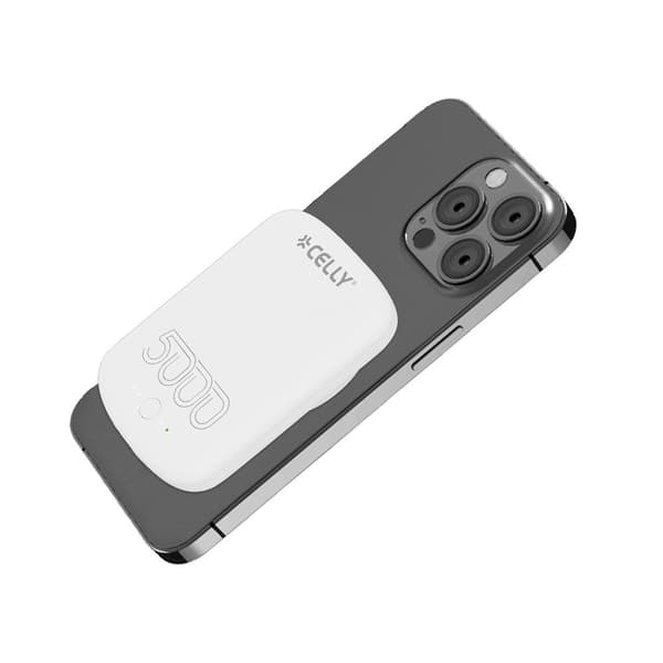 Celly Magneettinen Powerbank 5000 mAh 10W MagSafe Valkoinen