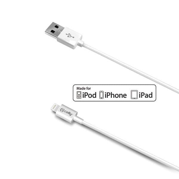 Celly Kaapeli USB-A/Lightning 2m Valkoinen