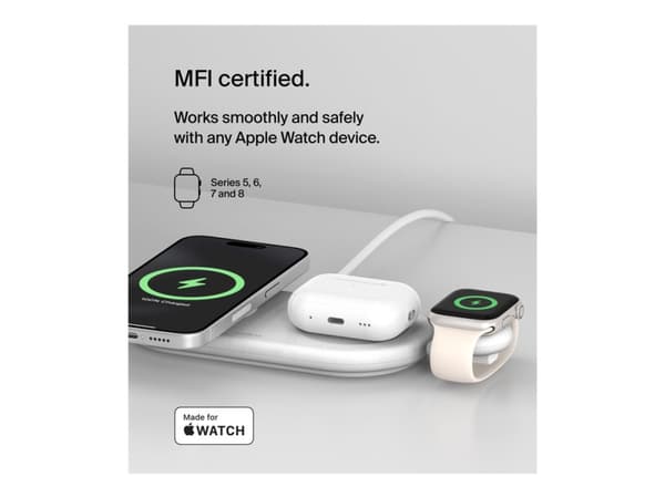 Belkin - Trådløs ladepute - bærbar - 5 watt - Fast Charge - MFI-sertifisert