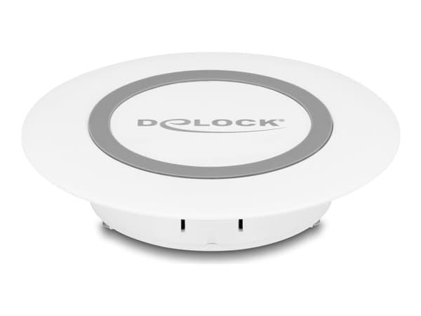 Delock - Trådlös laddningsplatta - för bordsmontering - 15 Watt - 1.25 A - Fast Charge - vit Vit
