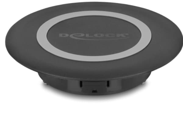 Delock - Trådløs ladepute - for table mounting - 15 watt - 1.25 A - Fast Charge - svart