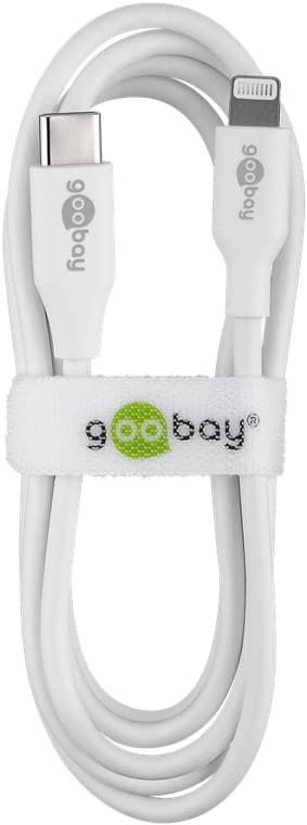 Goobay Lightning till USB-C™ laddnings- och synkroniseringskabel, 0,5 m, vit MFi-kabel för Apple iPhone/iPad
