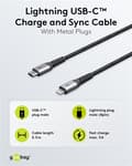 Miniatyrbillede 3 af 9: Goobay Lightning-USB-C™ textilkabel med metallkontakter, 1 m MFi-certifierad, elegant och extra robust laddnings- och synkroniseringskabel för Apple i