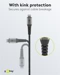 Miniatyrbillede 6 af 9: Goobay Lightning-USB-C™ textilkabel med metallkontakter, 1 m MFi-certifierad, elegant och extra robust laddnings- och synkroniseringskabel för Apple i
