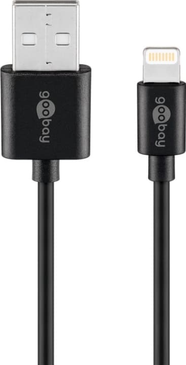 Goobay Lightning USB-kabel for lading og synkronisering, 0,5 m, svart MFi-kabel for Apple iPhone/iPad
