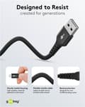 Pikkukuva 6 / 9: Goobay Lightning-USB-A supersoft textilkabel med metallkontakter, 2 m, svart MFi-certifierad, elegant och extra robust laddnings- och synkroniseringsk