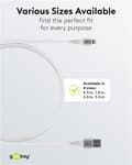 Miniatyrbillede 7 af 9: Goobay Lightning-USB-A supersoft textilkabel med metallkontakter, 3 m, vit MFi-certifierad, elegant och extra robust laddnings- och synkroniseringskab