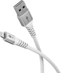Miniatyrbillede 2 af 9: Goobay Lightning-USB-A supersoft textilkabel med metallkontakter, 3 m, vit MFi-certifierad, elegant och extra robust laddnings- och synkroniseringskab