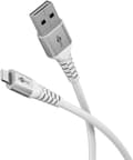 Miniatyrbillede 1 af 9: Goobay Lightning-USB-A supersoft textilkabel med metallkontakter, 3 m, vit MFi-certifierad, elegant och extra robust laddnings- och synkroniseringskab
