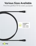 Pikkukuva 7 / 9: Goobay Lightning-USB-C™ supersoft textilkabel med metallkontakter, 1 m, svart MFi-certifierad, elegant och extra robust laddnings- och synkroniserings