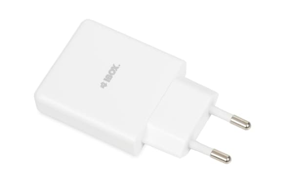 iBOX C-43 - Strømadapter - 30 watt - 3 A - Huawei Fast Charge, QC 3.0, AFC, SCP, Apple 2.4A, USB BC 1.2, Power Delivery 3.0 + PPS - 2 utgangskontakte